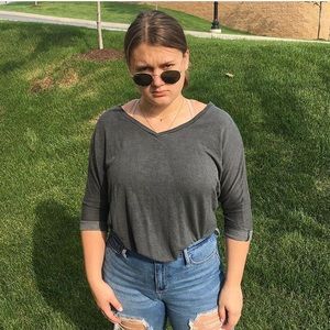 gray, light weight, basic sweater.